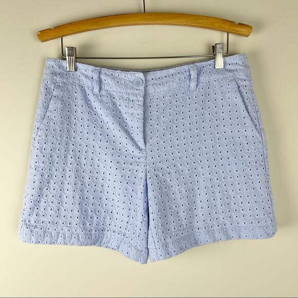 Loft purple periwinkle eyelet embroidered cottagecore romantic shorts 6 - Picture 2 of 7